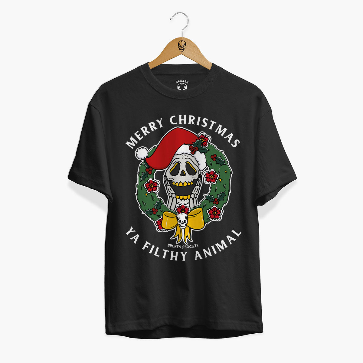 The Scream Christmas T-Shirt (Unisex)-Tattoo Clothing, Tattoo T-Shirt, EP01-Broken Society