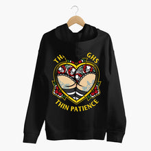 Load image into Gallery viewer, Thick Thighs Thin Patience Hoodie (Unisex)-Tattoo Clothing, Tattoo Hoodie, JH001-Broken Society