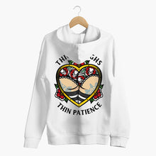 Load image into Gallery viewer, Thick Thighs Thin Patience Hoodie (Unisex)-Tattoo Clothing, Tattoo Hoodie, JH001-Broken Society