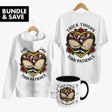 Load image into Gallery viewer, Thick Thighs Bundle (White)-Tattoo Apparel, Tattoo Accessories, Tattoo Gift, Tattoo Bundle-Broken Society