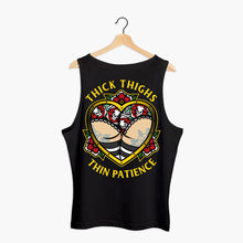 Load image into Gallery viewer, Thick Thighs Thin Patience Tank (Unisex)-Tattoo Clothing, Tattoo Tank, 03980-Broken Society