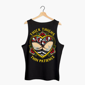 Thick Thighs Thin Patience Tank (Unisex)-Tattoo Clothing, Tattoo Tank, 03980-Broken Society