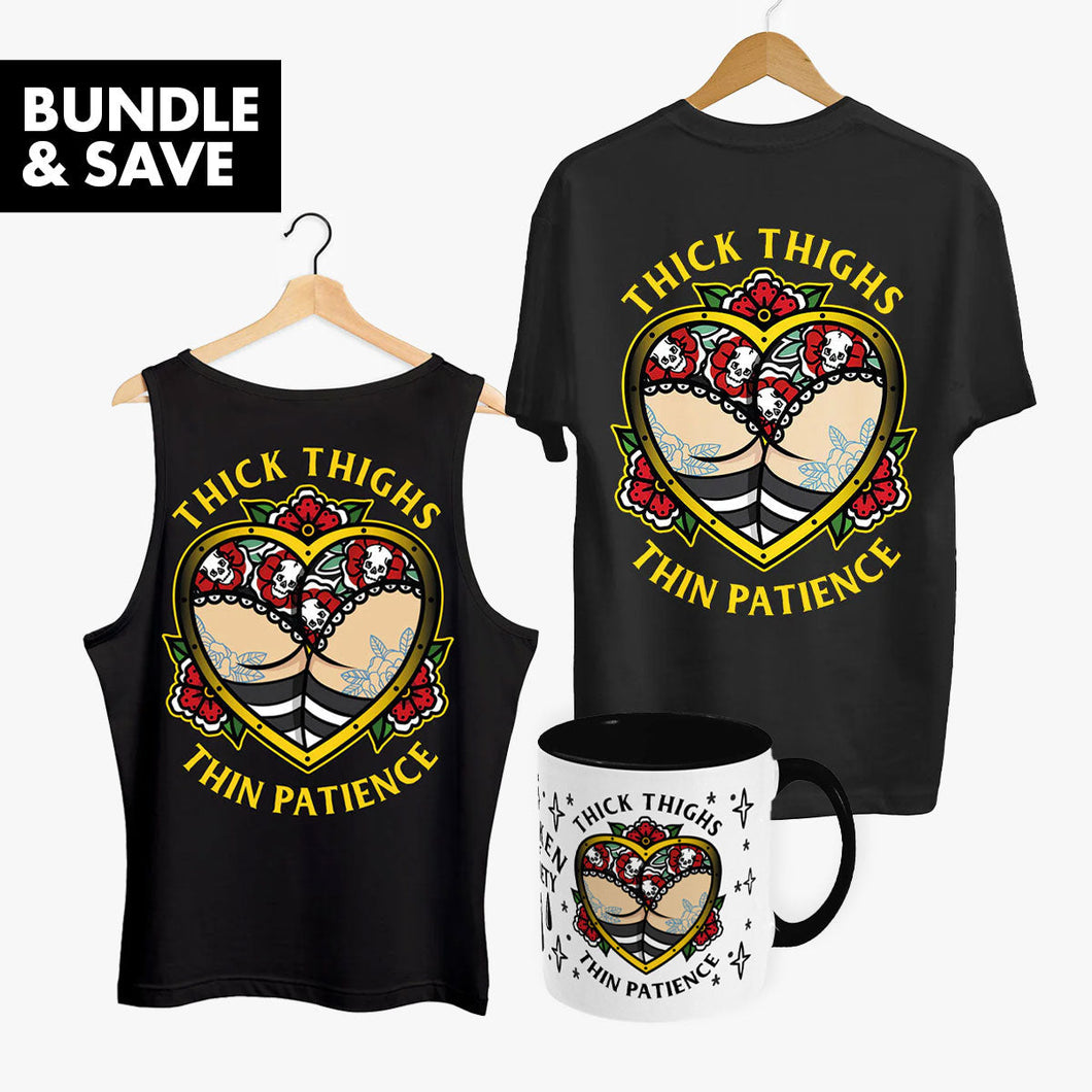 Thick Thighs Summer Bundle (Black)-Tattoo Apparel, Tattoo Accessories, Tattoo Gift, Tattoo Bundle-Broken Society