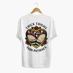 Thick Thighs Thin Patience T-shirt (Unisex)-Tattoo Clothing, Tattoo T-Shirt, N03-Broken Society