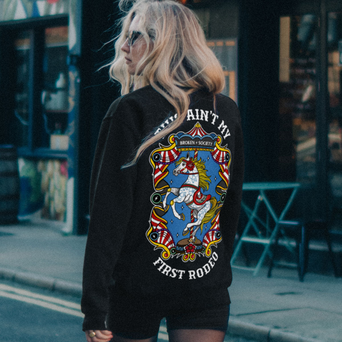 This Ain't My First Rodeo Sweatshirt (Unisex)-Tattoo Clothing, Tattoo Sweatshirt, JH030-Broken Society