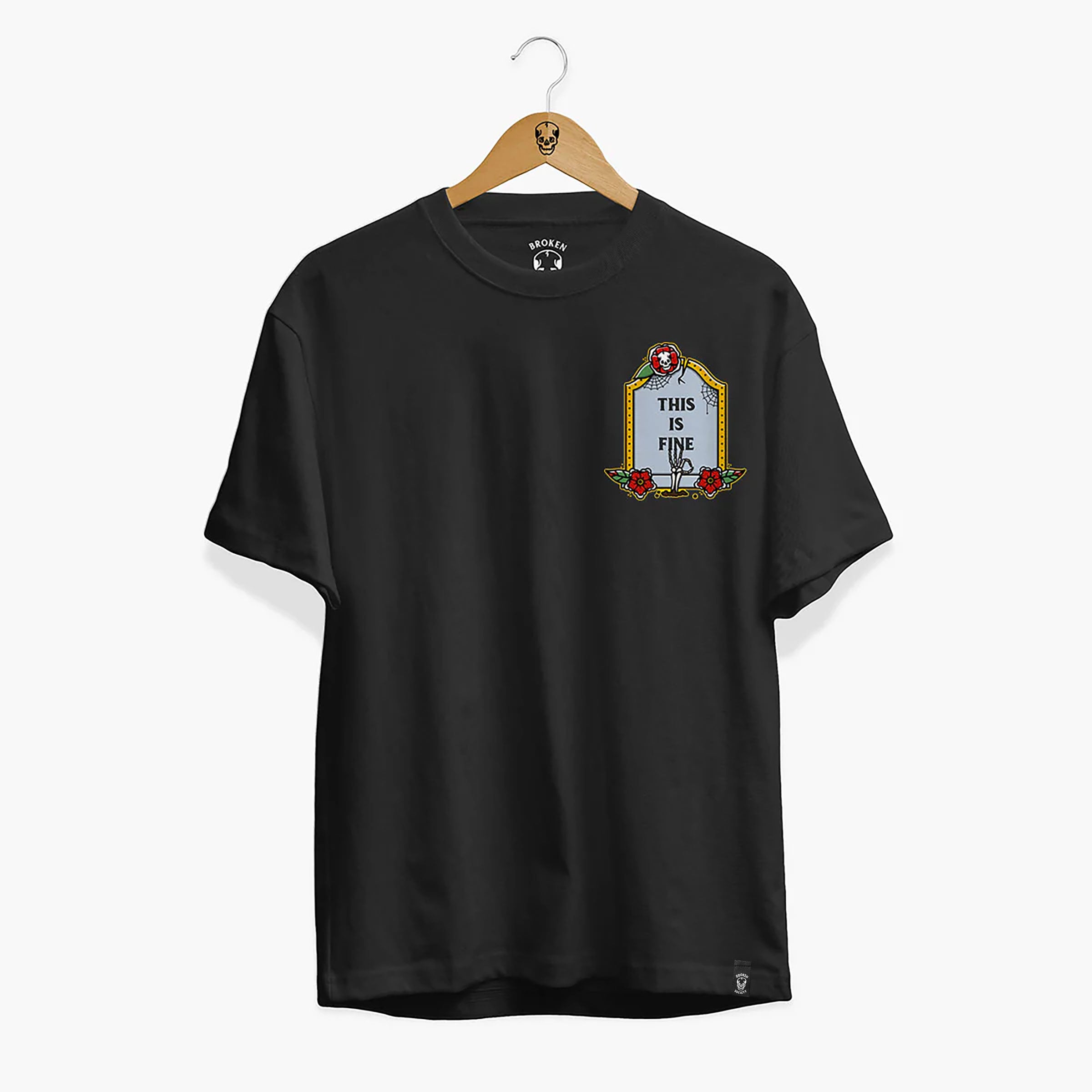 This Is Fine Front Print T-Shirt (Unisex)-Tattoo Clothing, Tattoo T-Shirt, EP01-Broken Society