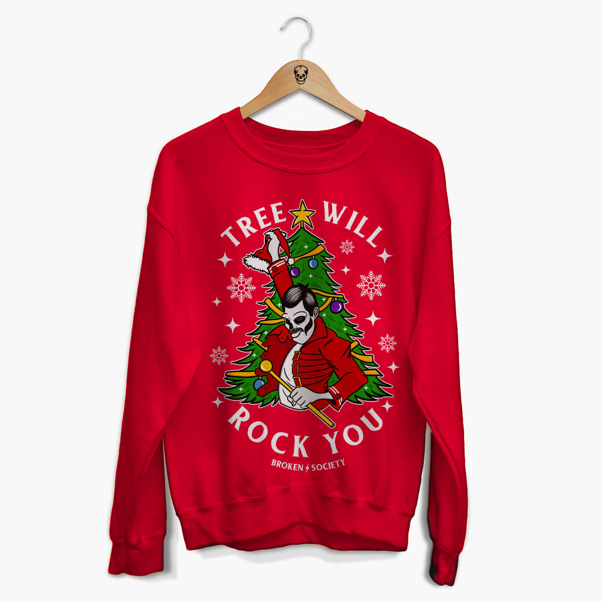 Tree Will Rock You Christmas Jumper (Unisex)-Tattoo Clothing, Tattoo Sweatshirt, JH030-Broken Society