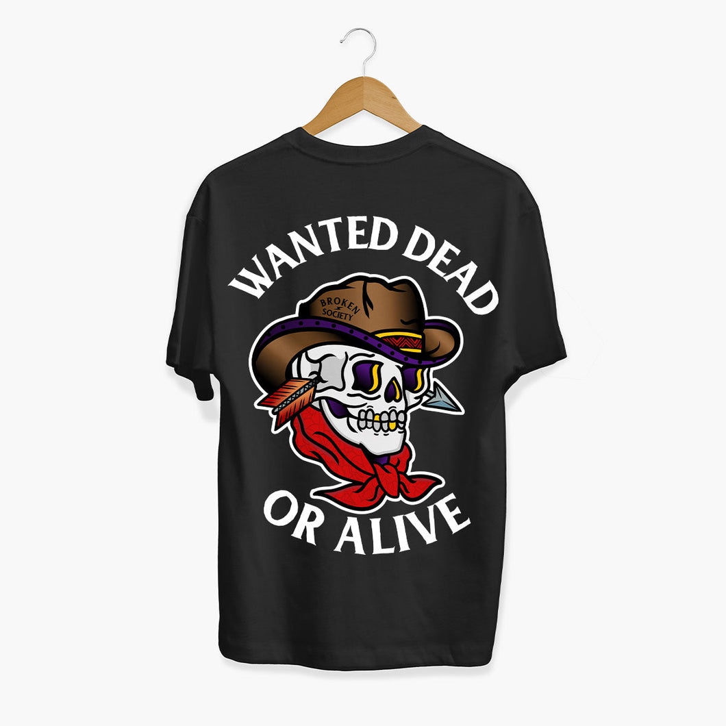 Wanted Dead Or Alive T-shirt (Unisex)-Tattoo Clothing, Tattoo T-Shirt, N03-Broken Society