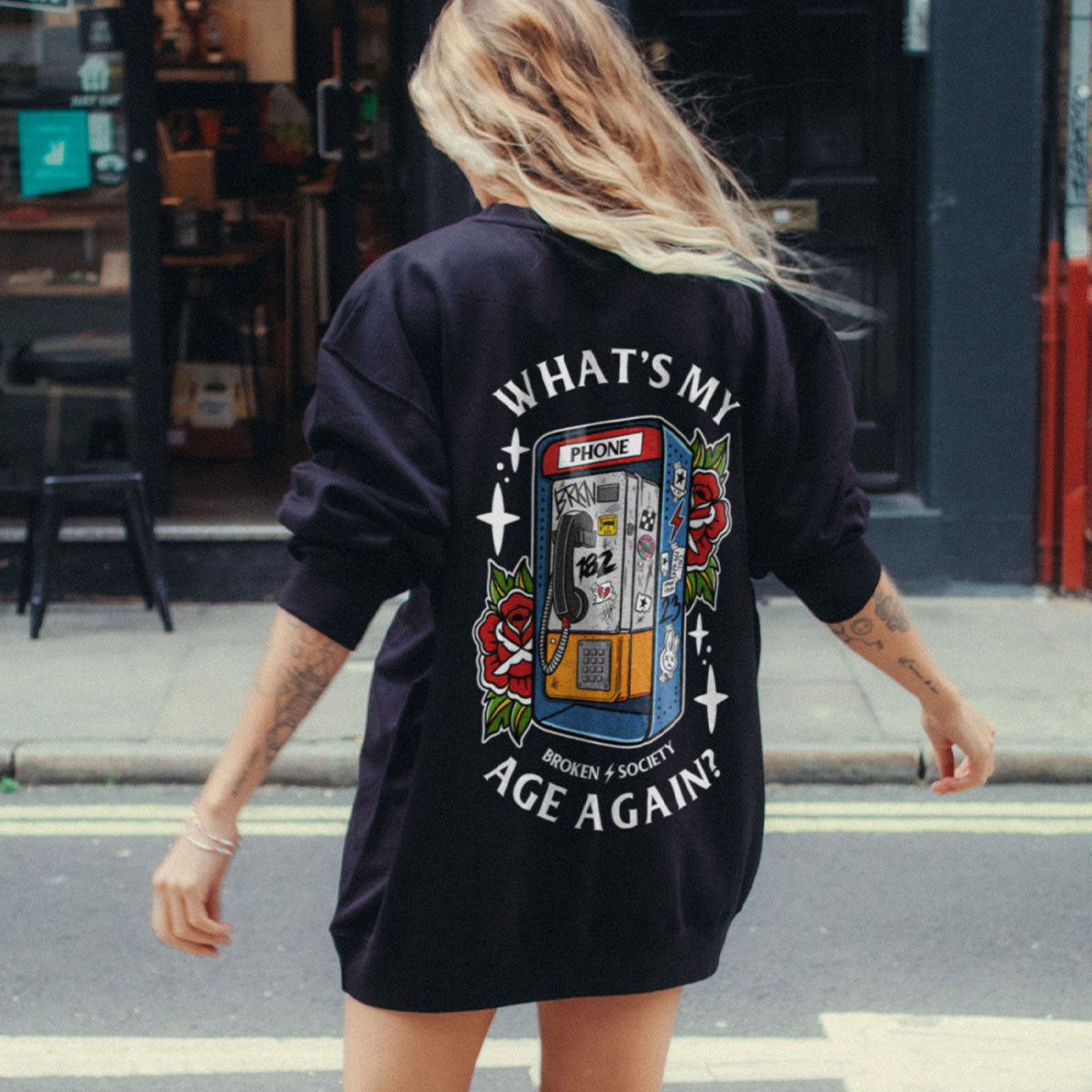 What's My Age Again Sweatshirt (Unisex)-Tattoo Clothing, Tattoo Sweatshirt, JH030-Broken Society