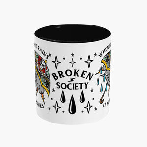 When It Rains It Pours Mug-Tattoo Apparel, Tattoo Accessories, Tattoo Gift, Tattoo Coffee Mug, 11oz White Ceramic-Broken Society