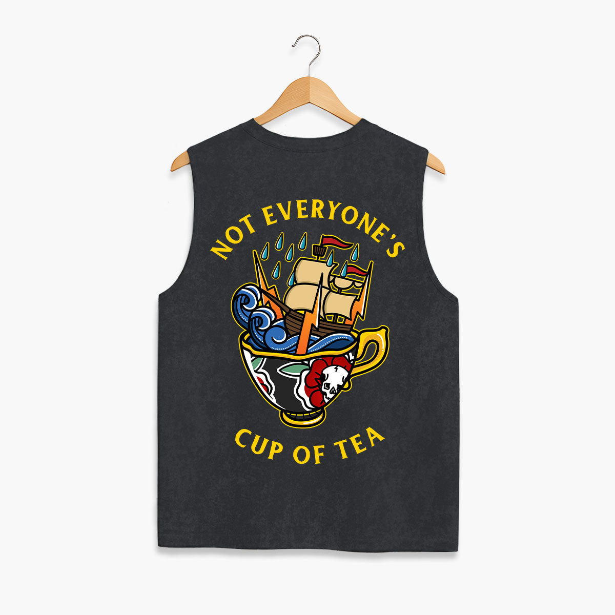When It Rains It Pours Sleeveless T-Shirt (Unisex)-Tattoo Clothing, Tattoo Sleeveless T-Shirt, EP01S-Broken Society