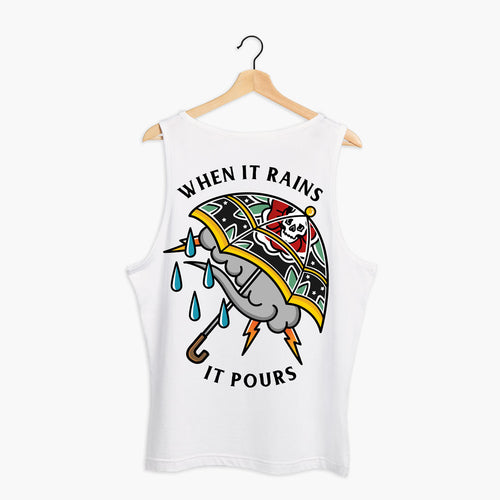 When It Rains It Pours Tank (Unisex)-Tattoo Clothing, Tattoo Tank, 03980-Broken Society