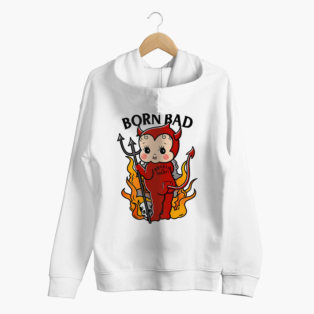 Born Bad Devil Hoodie (Unisex)-Tattoo Clothing, Tattoo Hoodie, JH001-Broken Society