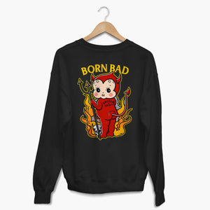 Born Bad Devil Sweatshirt (Unisex)-Tattoo Clothing, Tattoo Sweatshirt, JH030-Broken Society