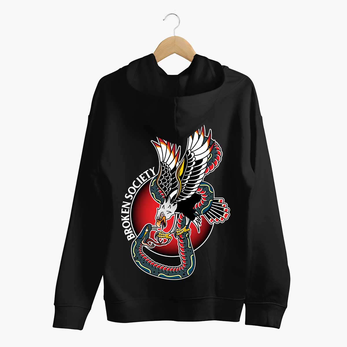 Eagle Vs Snake Hoodie (Unisex)-Tattoo Clothing, Tattoo Hoodie, JH001-Broken Society