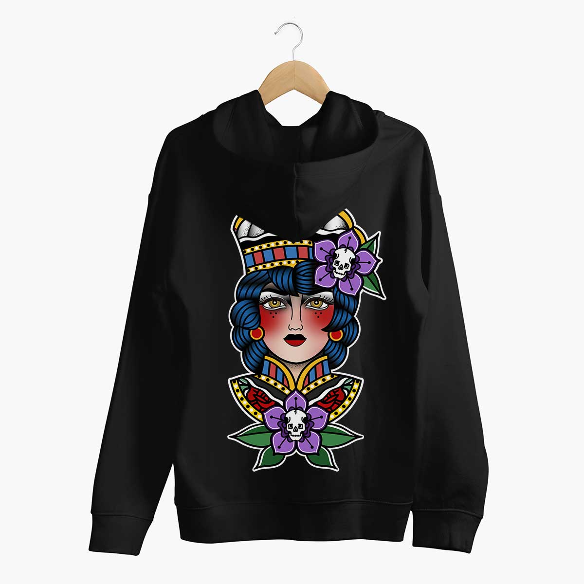 Flower Girl Hoodie (Unisex)-Tattoo Clothing, Tattoo Hoodie, JH001-Broken Society