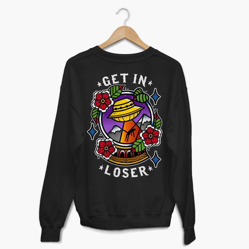 Get In Loser Sweatshirt (Unisex)-Tattoo Clothing, Tattoo Sweatshirt, JH030-Broken Society