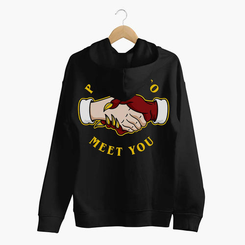 Pleased To Meet You Hoodie (Unisex)-Tattoo Clothing, Tattoo Hoodie, JH001-Broken Society