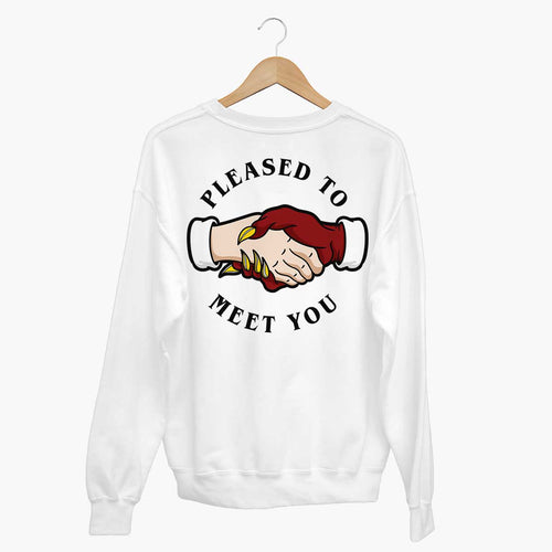 Pleased To Meet You Sweatshirt (Unisex)-Tattoo Clothing, Tattoo Sweatshirt, JH030-Broken Society